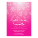 Modern Pink Snowflake Bridal Shower Invitation