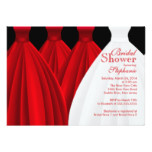 Modern Red Bridesmaids Bride Dress Bridal Shower Card