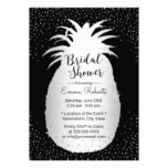 Modern Silver Pineapple Confetti Dot Bridal Shower Card