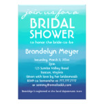 Modern Teal Blue Ocean Bridal Shower Invitations