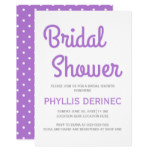 Modern typography lavender wedding bridal shower card