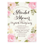 Modern Vintage Pink Floral Bridal Shower Card
