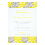 Modern Yellow Gray Flower Bridal Shower Card