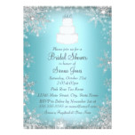 Monogram Wedding Cake Blue Bridal Shower Invite