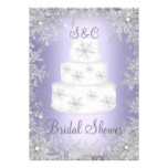 Monogram Wedding Cake Purple Bridal Shower Card