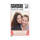 Natural Botanical Rose Couples Shower Custom Photo Stamp