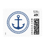Nautical anchor inside rope border postage stamp