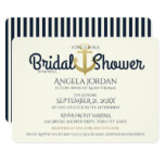 Nautical Navy and Gold Anchor Bridal Shower Card