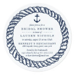 Nautical Navy Rope and Anchor Bridal Shower Card