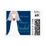 Navy Blue Bridal Shower Postage Stamps