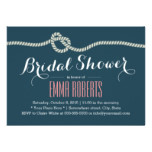 Navy Blue Rope Knot Bridal Shower Invitations