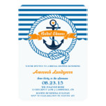 Navy & Orange Nautical Bridal Shower Invitation