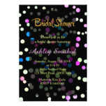 Neon Pink Turquoise Polka Dots Bridal Shower Card
