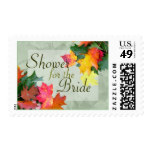 Oak Leaves Fall Green Bridal Shower Stamp