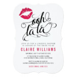 Ooh La La Pink Lips Typography Lingerie Shower Card