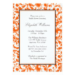 Orange and Black Swirl Damask Bridal Shower Card