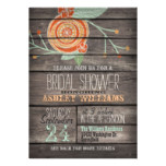 Orange and Mint Green Rustic Wood Bridal Shower Card
