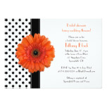 Orange Daisy Polka Dot Bridal Shower Invitation