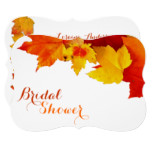 Orange Leaves Autumn Bridal Shower Invitations
