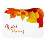 Orange Leaves Autumn Bridal Shower Invitations