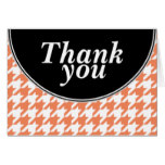 Orange Personalized Houndstooth Thank You cards