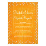 Orange Rustic Country Bridal Shower Invitations
