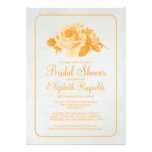 Orange Rustic Floral/Flower Bridal Shower Invites
