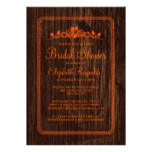 Orange Vintage Barn Wood Bridal Shower Invitations