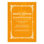 Orange Western Barn Wood Bridal Shower Invitations