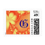 OrangeFloral Jewel, monogram Stamp