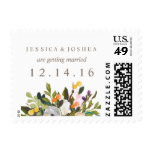 Painted Floral Blooms Personalized Wedding Stamp