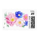 Painted Peach Flower Postage Stamps