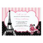 Paris Bridal Shower Invitations - Pink and Black