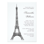 Parisian Eiffel Tower Black & White Bridal Shower Card