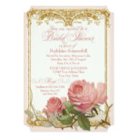 Parisian Vintage Rose Manor House Bridal Shower Card