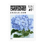 Pastel Blue Hydrangea Flower Bridal Shower Postage Stamp