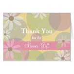 Pastel Colors & White Daisies Shower Thank You Card