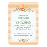 Peach & Green Flowers Bridal Shower Card