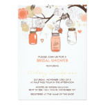 Peach Mason Jars Spring Bridal Shower Invitation