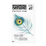 Peacock Feather, Save The Date Postage