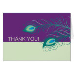 Peacock Feathers Thank You Note Card