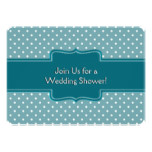Personalized Wedding Shower Teal Polka Dots Card