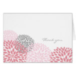 Pink and Gray Dahlia Blossom Thank you notes