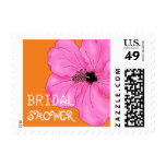 Pink and Orange Hibiscus Bridal Shower Stamp