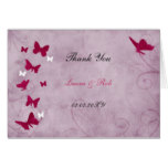 pink and purple vintage butterfly Thank You Card