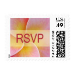 Pink and Yellow Plumeria RSVP Stamps
