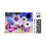 PINK BLUE ROSES,ANEMONE FLOWERS AND BUTTERFLIESBL POSTAGE