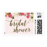 Pink Blush Floral Garden Bridal Shower Postage
