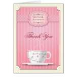 Pink Bridal Shower Tea Party Thank You Card
