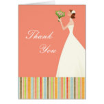 Pink Bridal Shower Thank You Cards with Stripes